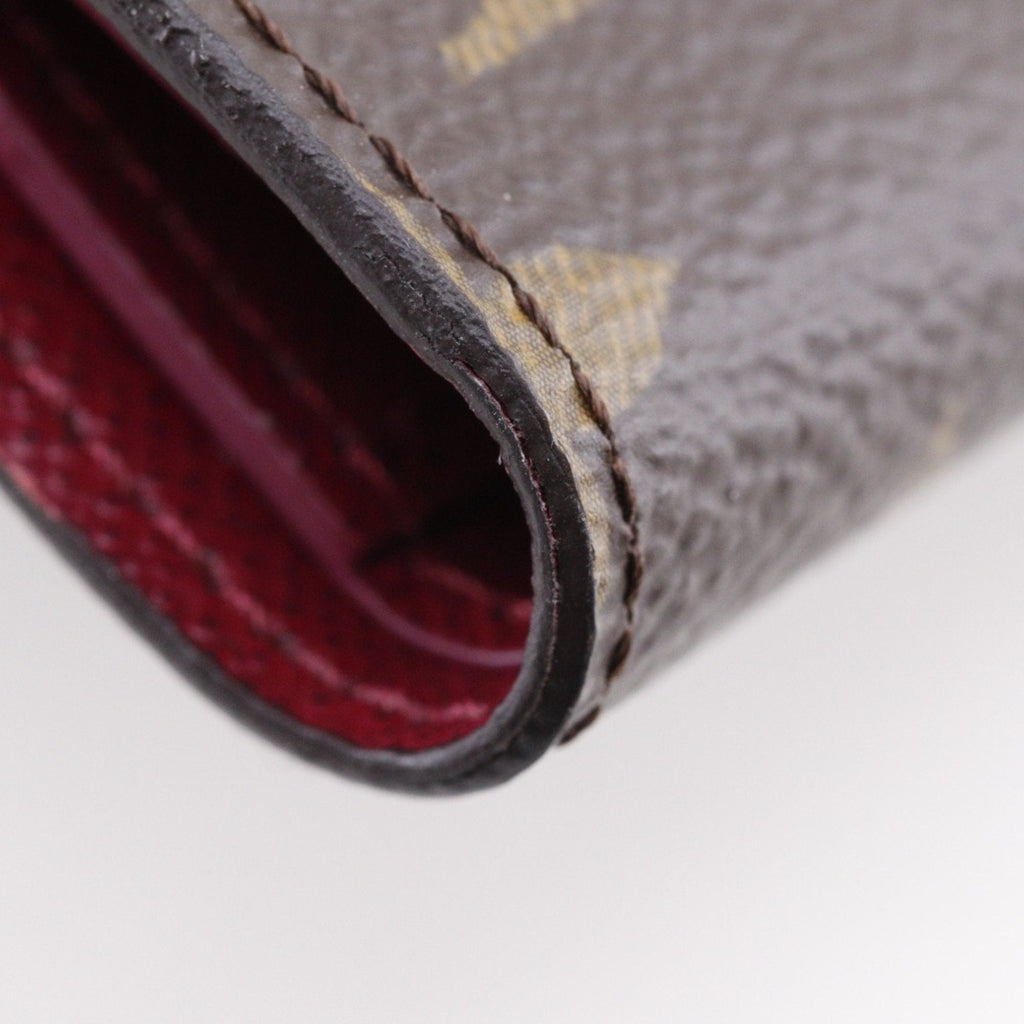 Louis Vuitton Brown Fuchsia Monogram Canvas Wallet (Tri-Fold)