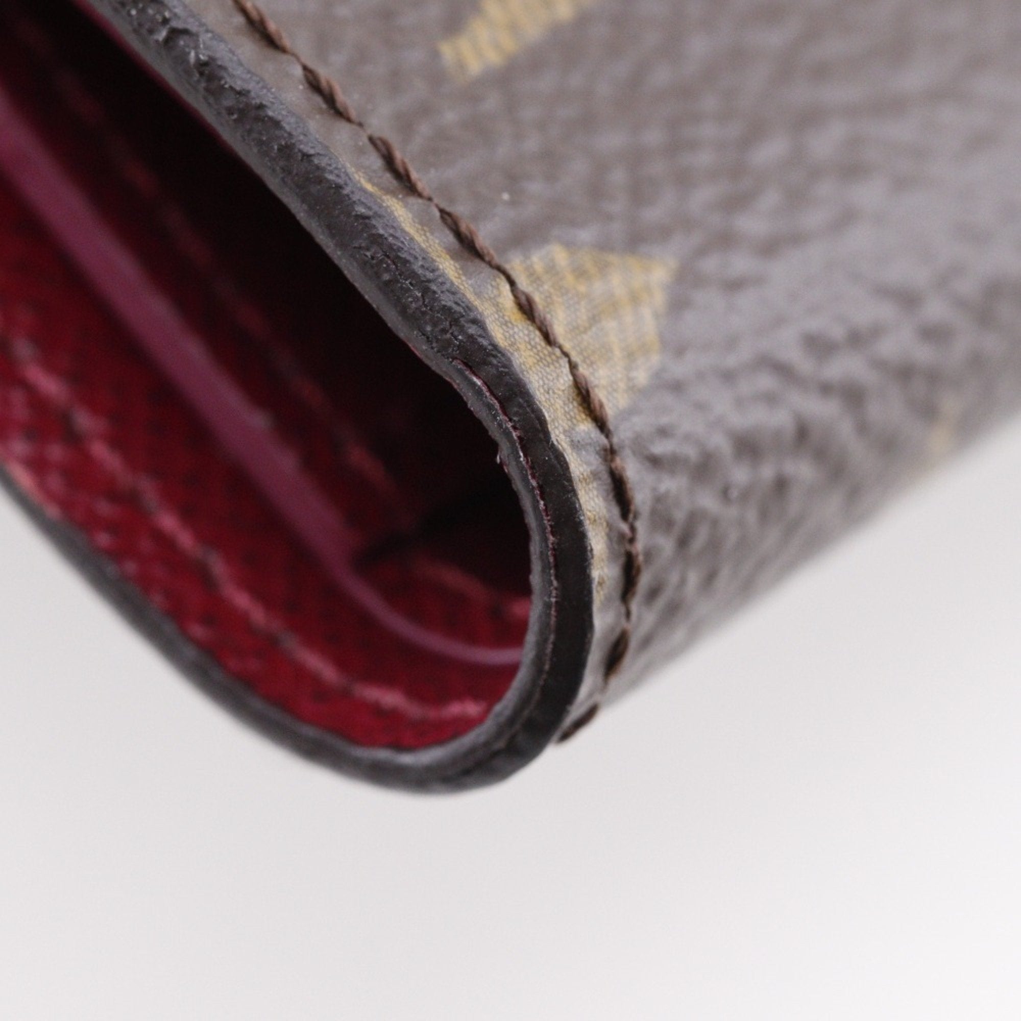 Louis Vuitton Brown Fuchsia Monogram Canvas Wallet (Tri-Fold)