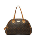 Louis Vuitton Brown Pvc Leather Handbag Shoulder Bag