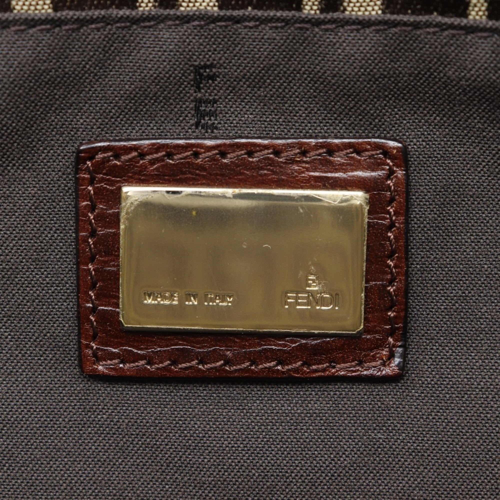 Fendi Brown Nylon Canvas Handbag