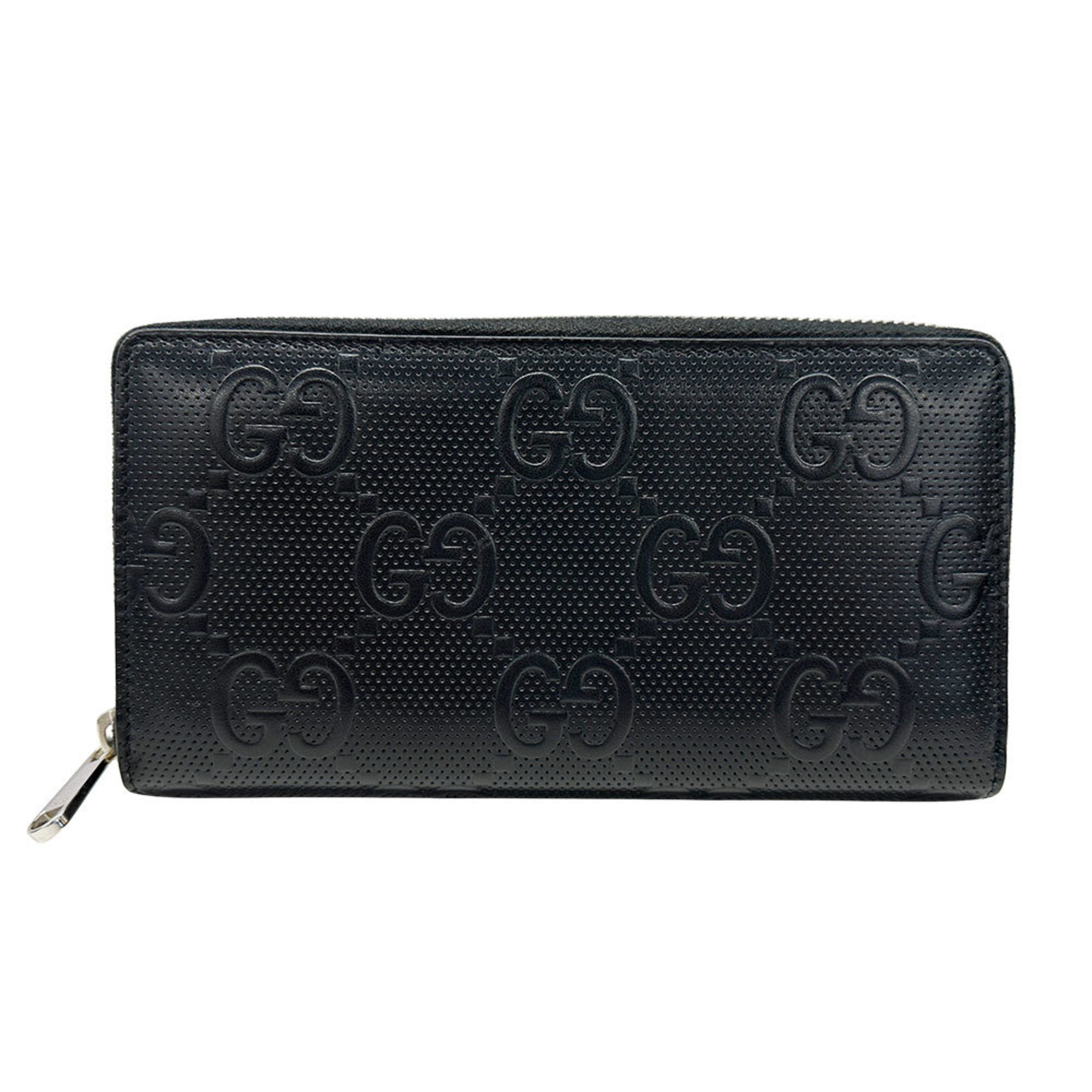 Gucci Black Leather Long Wallet (Bi-Fold) (Pre-Owned)