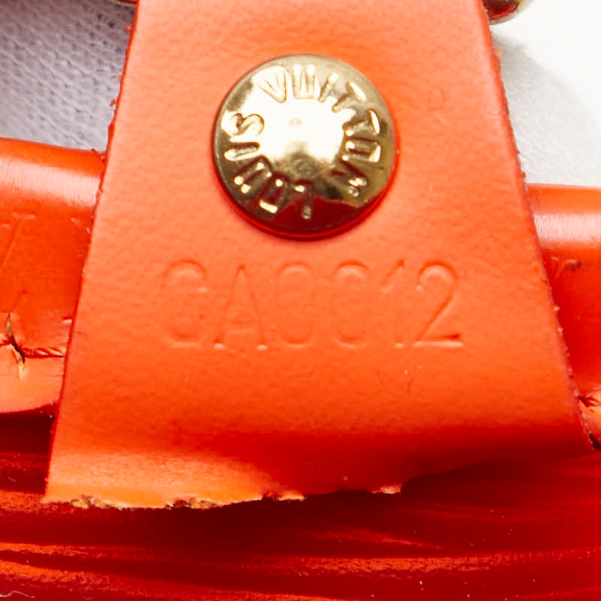 Louis Vuitton Orange Vinyl Leather Handbag