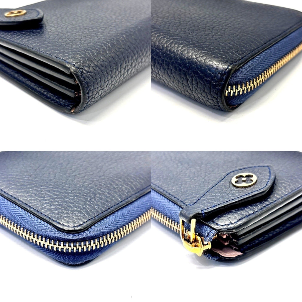 Louis Vuitton Navy Blue Leather Long Wallet