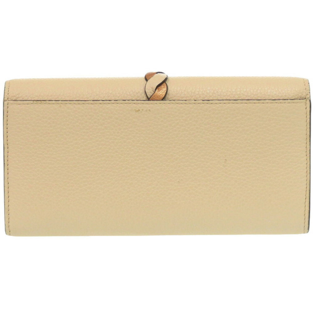 Chloé Beige Leather Long Wallet (Bi-Fold) (Pre-Owned)