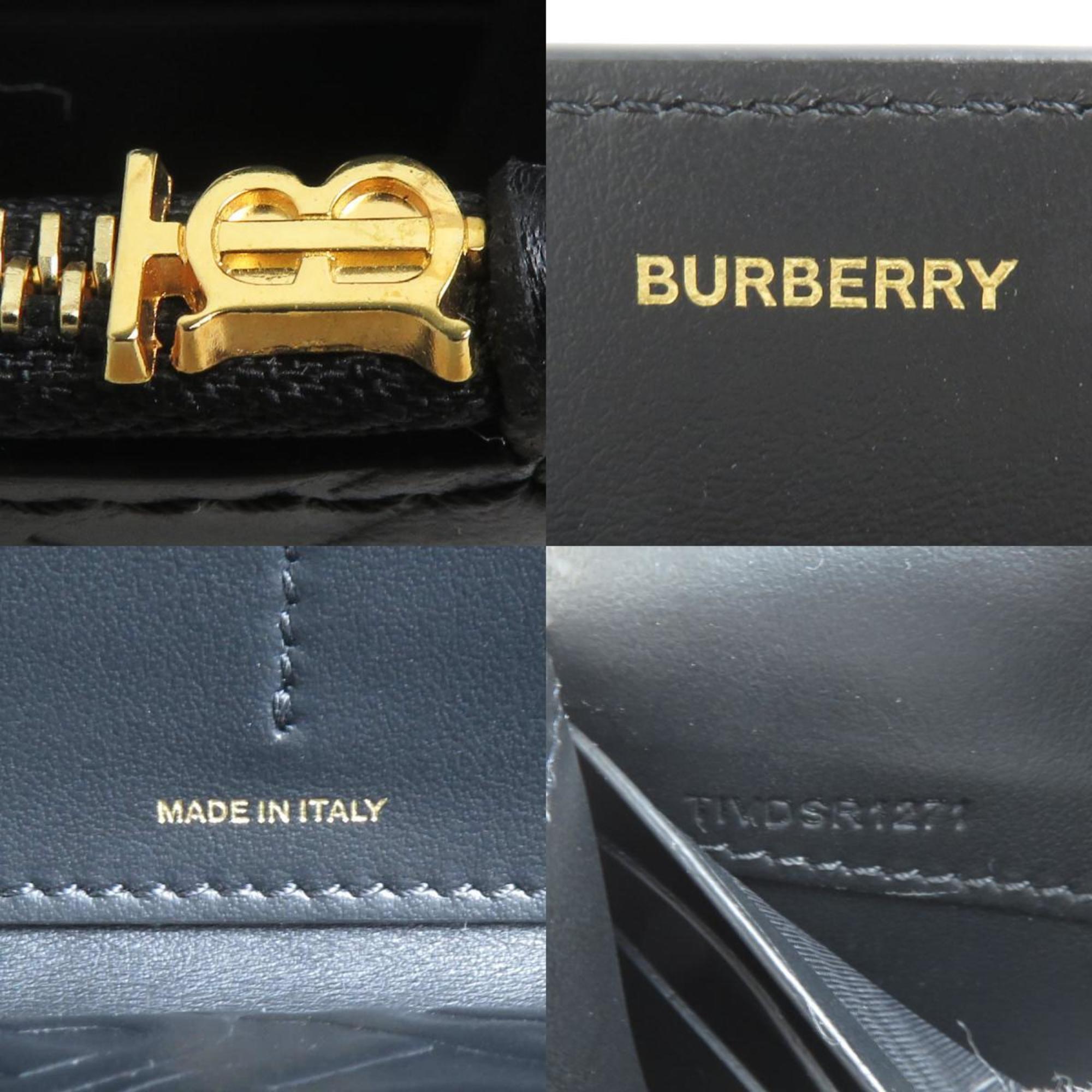 Burberry Black Leather Long Wallet (Bi-Fold)