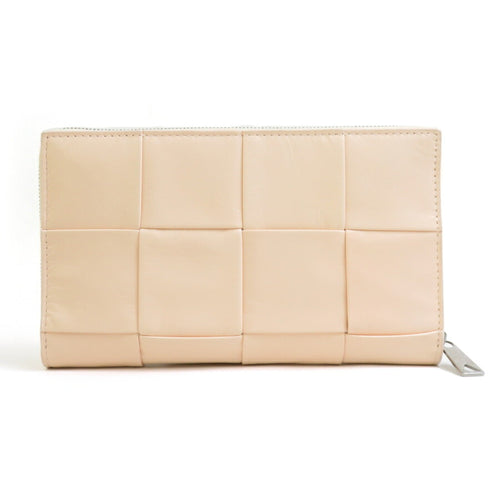Bottega Veneta Beige Leather Long Wallet (Bi-Fold)