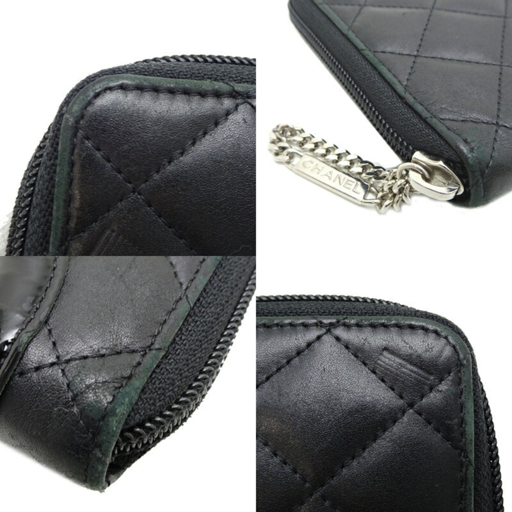 Chanel Black Leather Long Wallet (Bi-Fold)