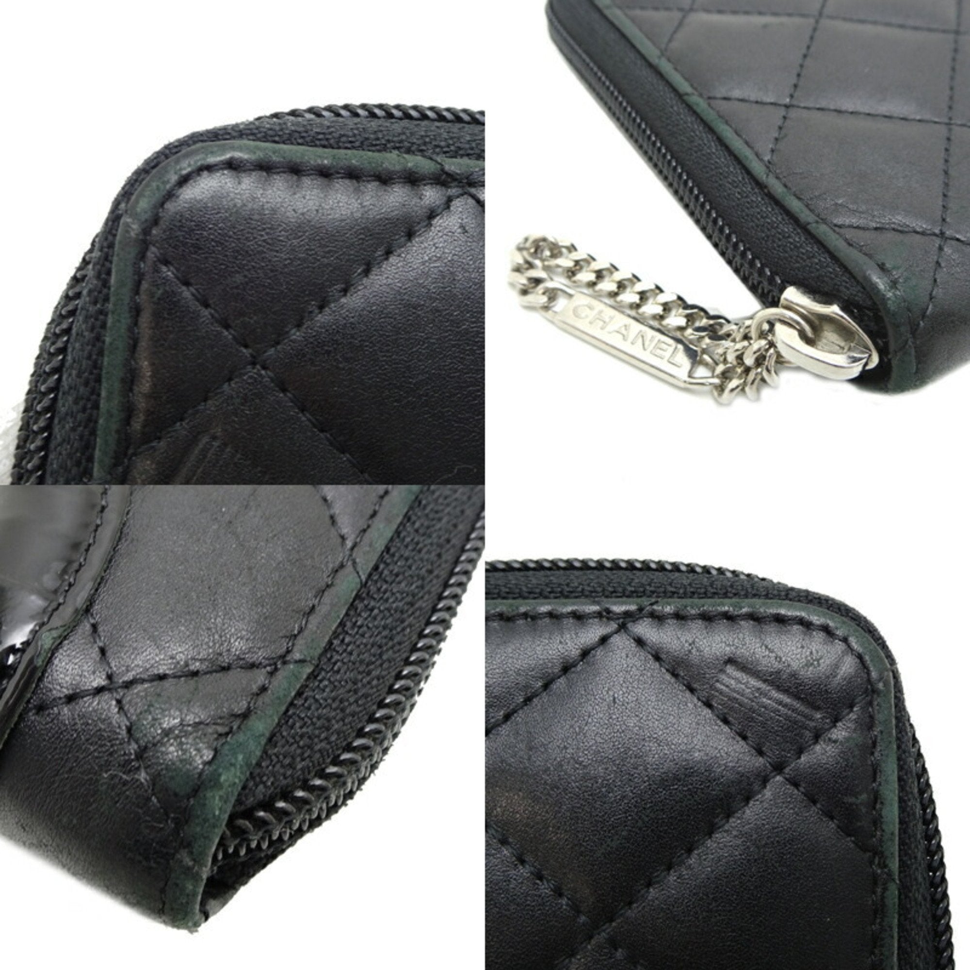 Chanel Black Leather Long Wallet (Bi-Fold)