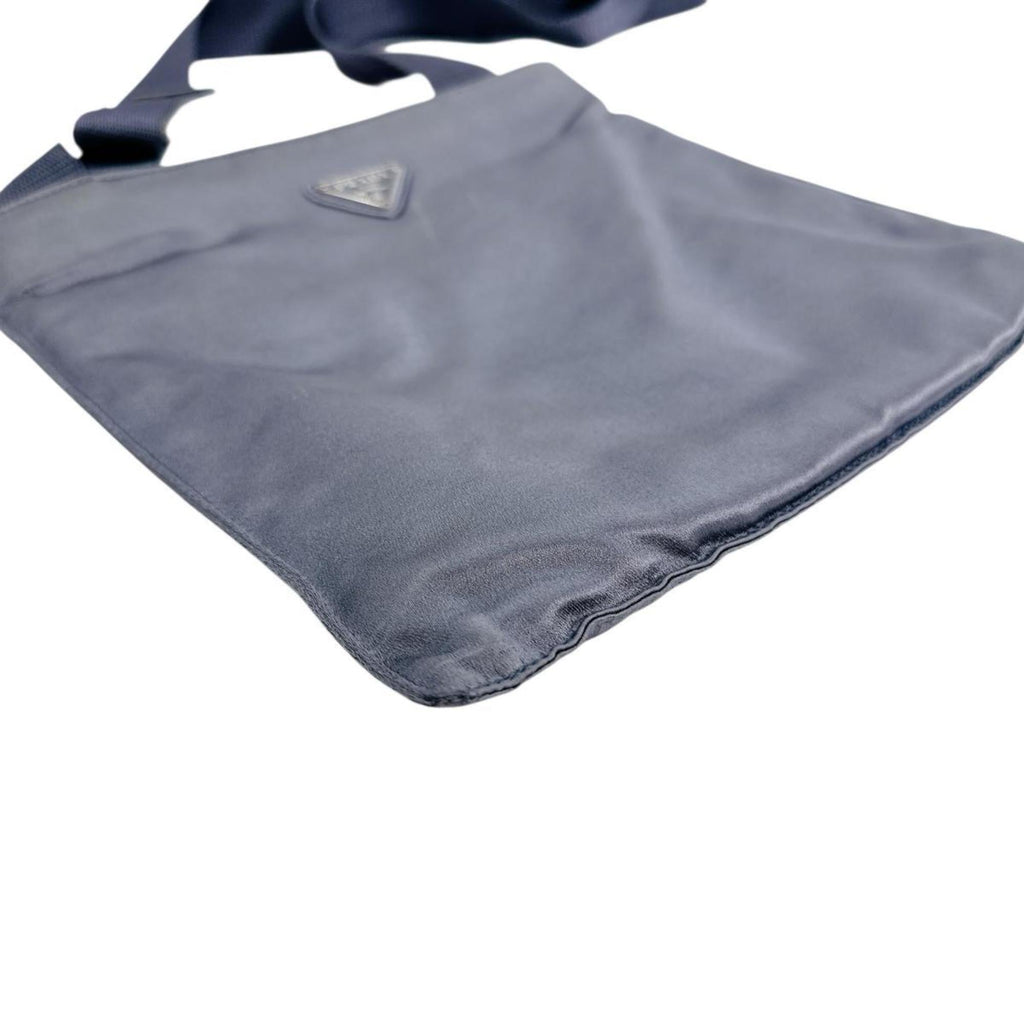 Prada Gray Satin Pochette Shoulder Bag