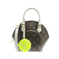 Louis Vuitton Blanc Marron Coated Canvas Leather Handbag Pouch