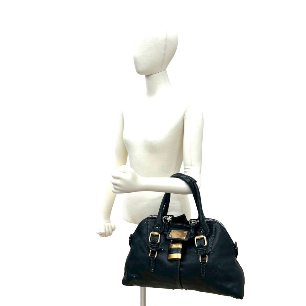 Chloé Black Leather Handbag Tote Bag (Pre-Owned)
