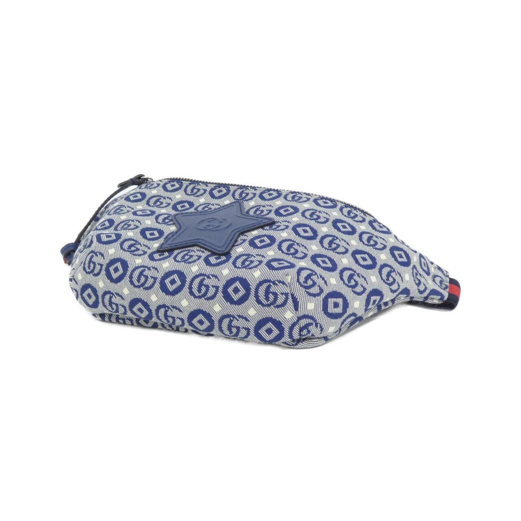Gucci Blue White Jacquard Cotton Fanny Pack (Pre-Owned)