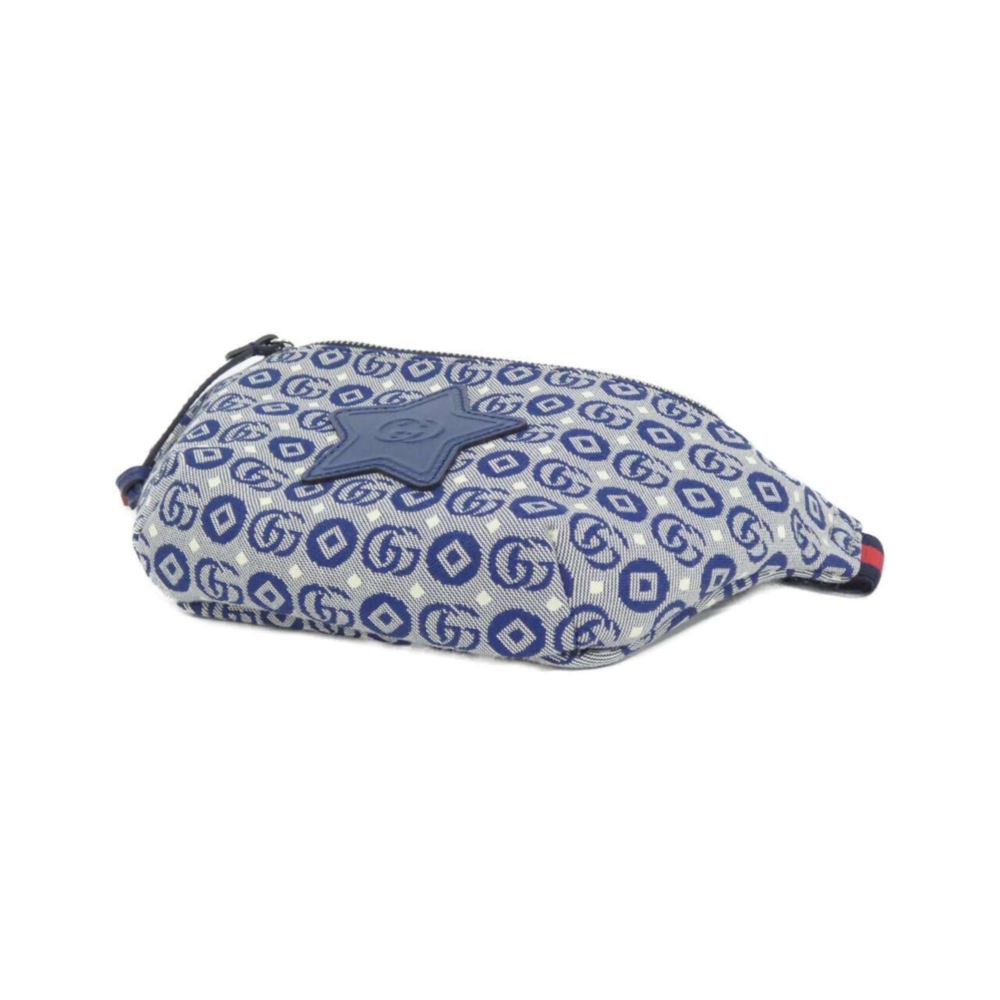 Gucci Blue White Jacquard Cotton Fanny Pack (Pre-Owned)