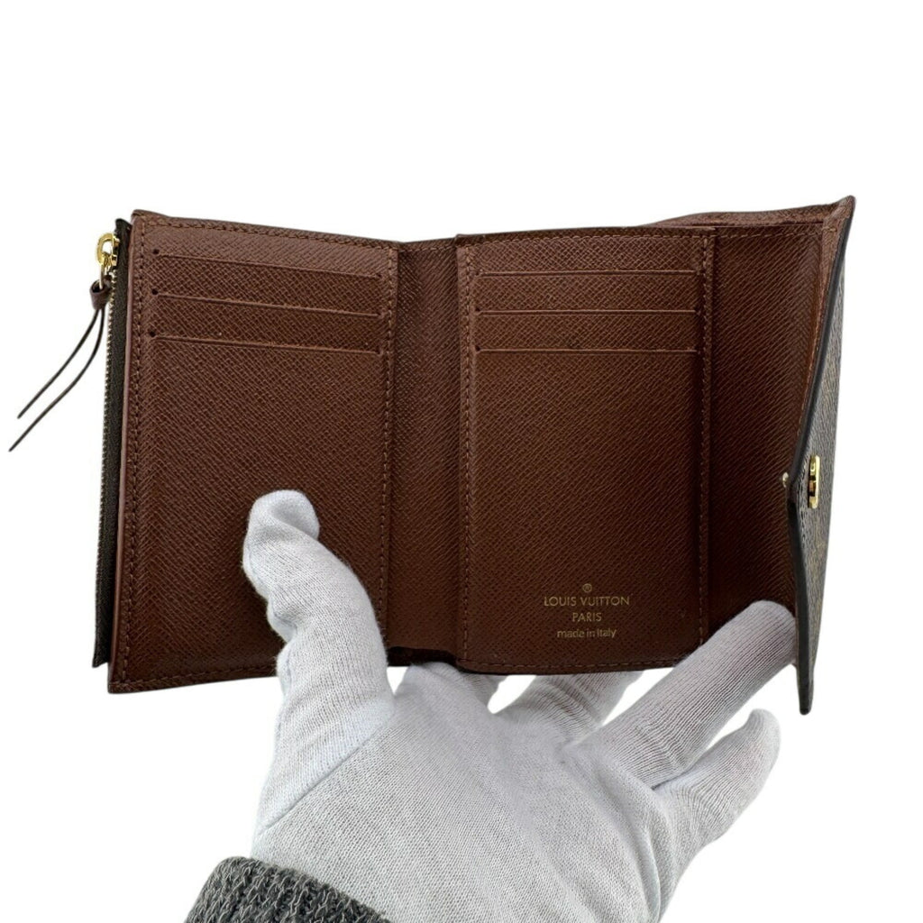Louis Vuitton Gold Brown Leather Wallet (Tri-Fold)