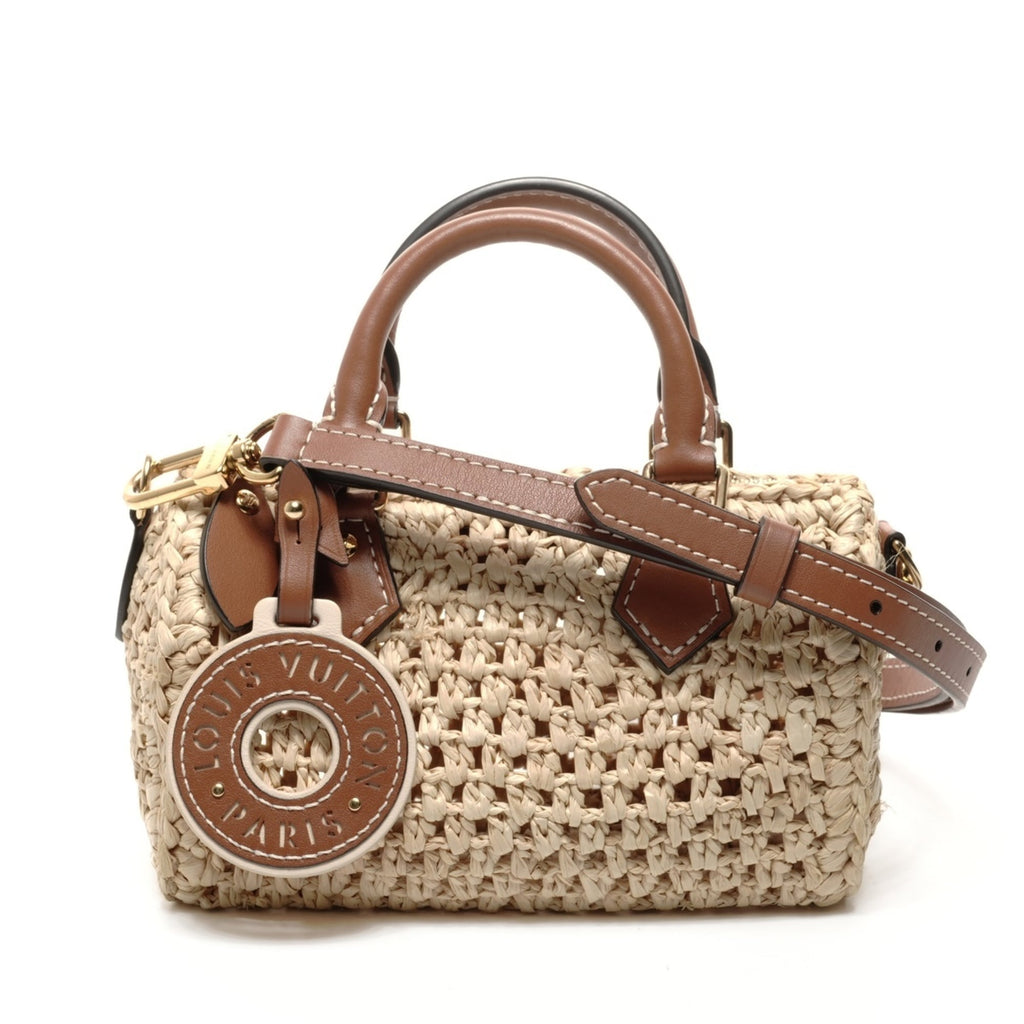 Louis Vuitton Beige Raffia Shoulder Bag