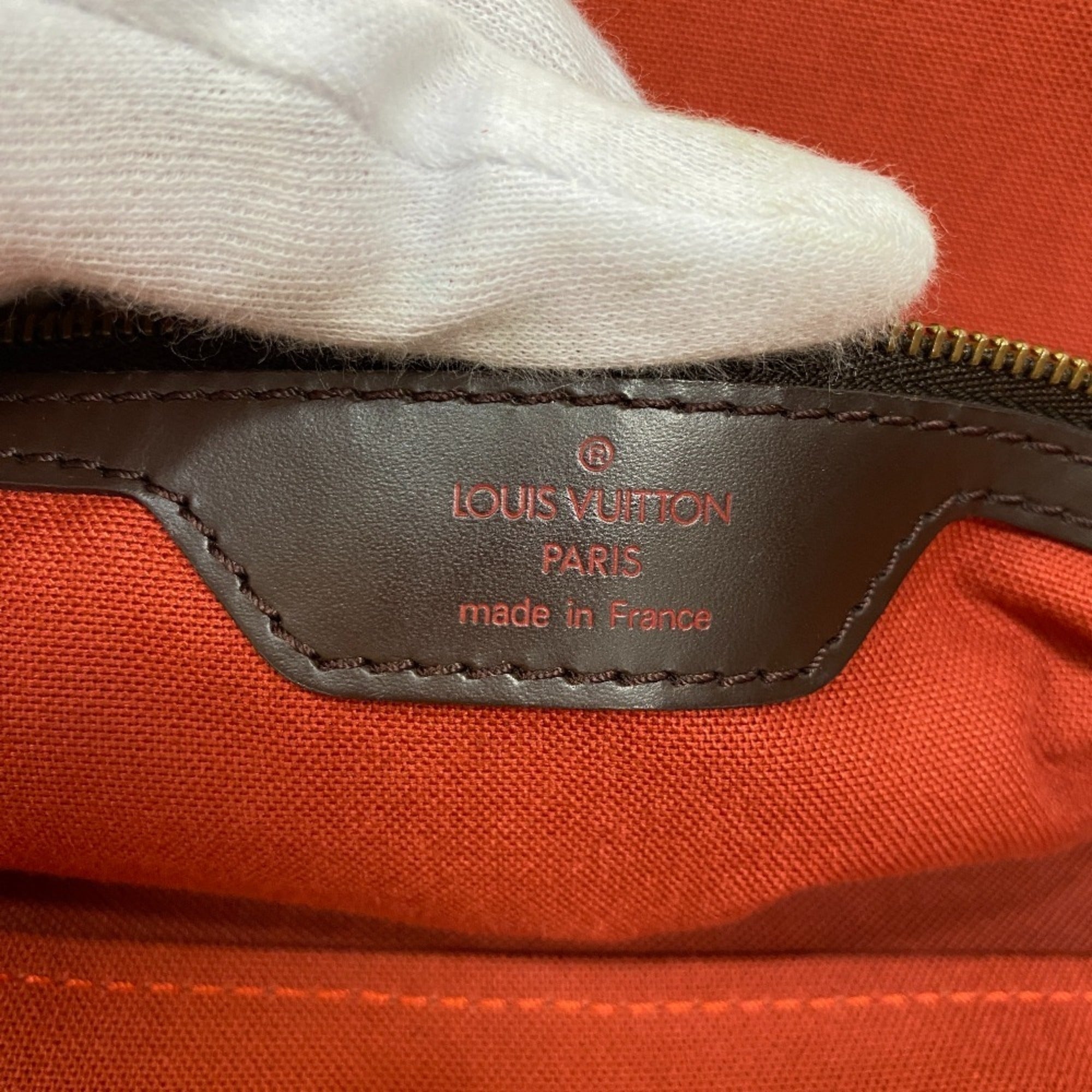 Louis Vuitton Damier Brown Red Color Leather Handbag