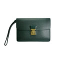 Louis Vuitton Episea Green Taiga Leather Clutch Bag