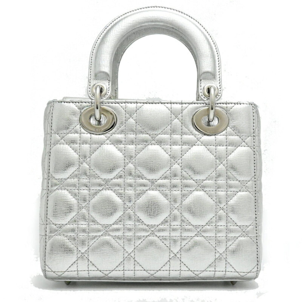Christian Dior Silver Leather Handbag (Pre-Owned)