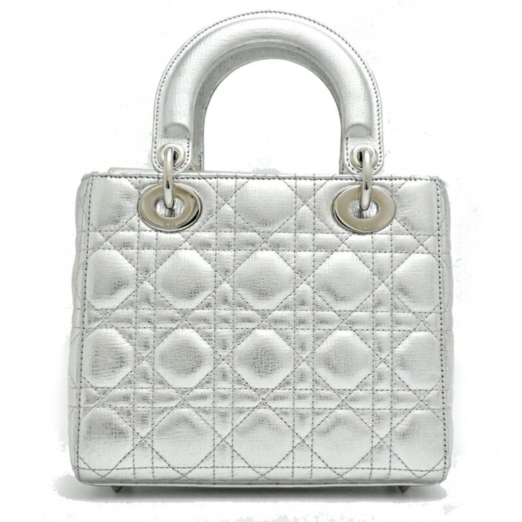 Christian Dior Silver Leather Handbag (Pre-Owned)