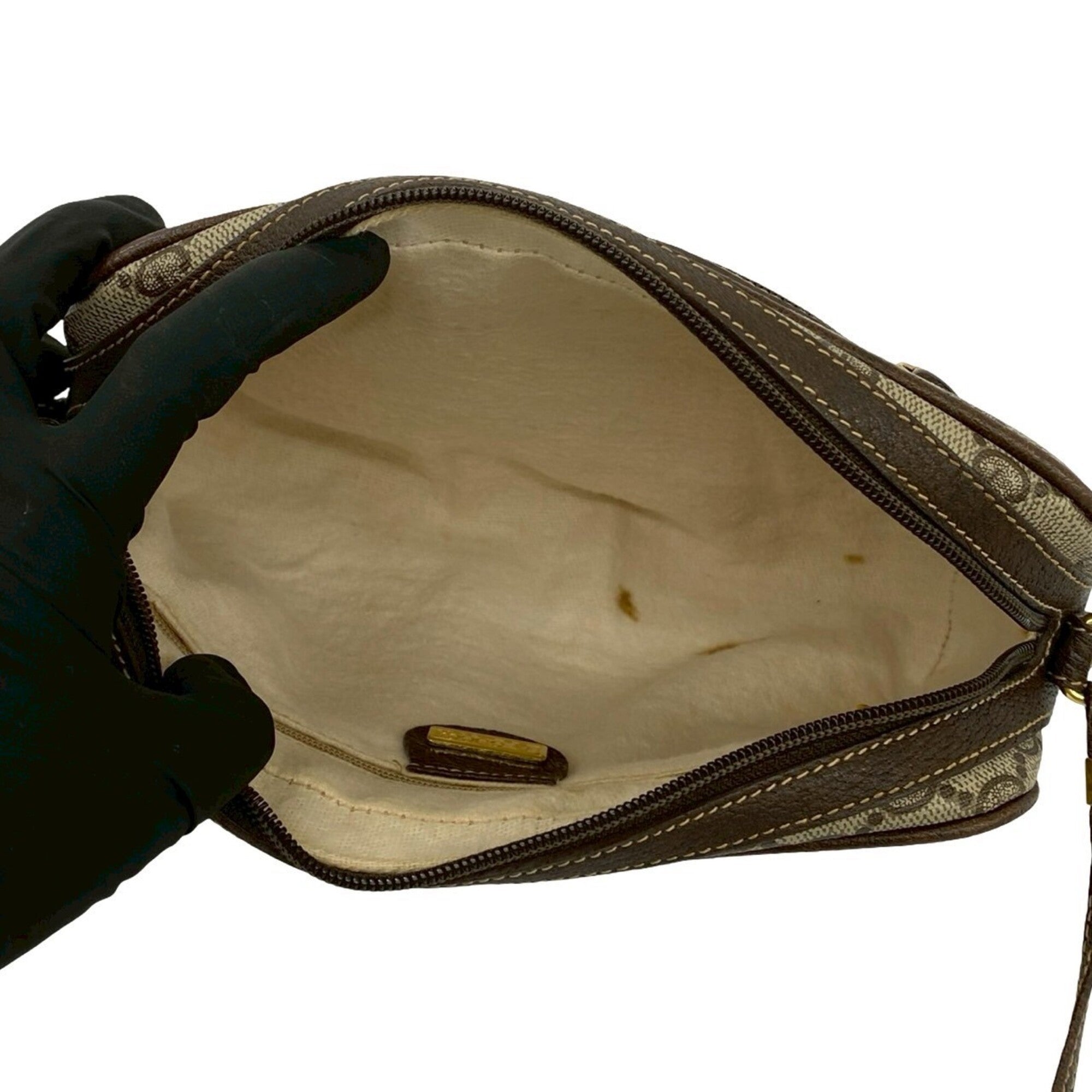 Gucci Brown Leather Pvc Pochette Shoulder Bag (Pre-Owned)