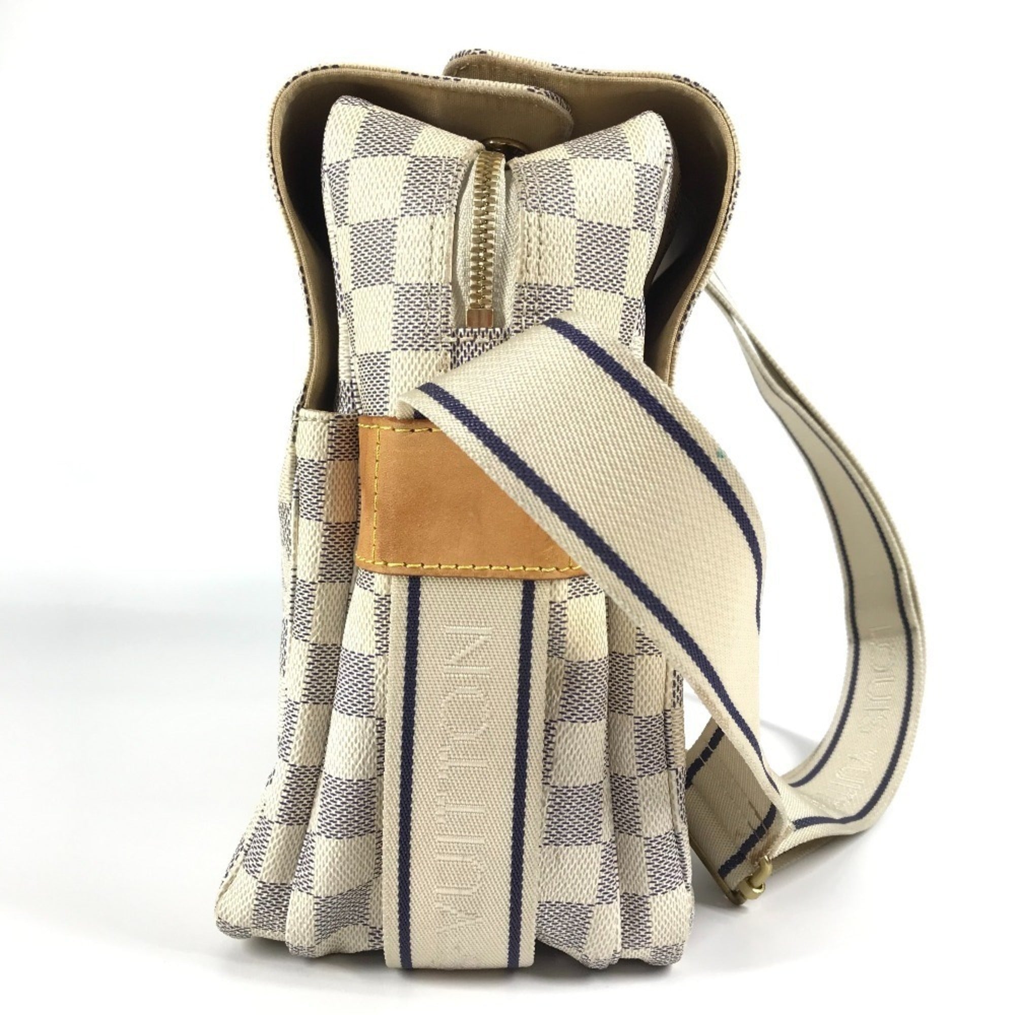 Louis Vuitton White Yellow Damier Azur Shoulder Bag
