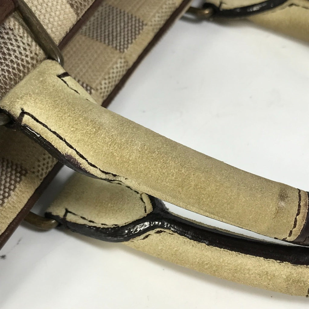 Louis Vuitton Brown White Canvas Shoulder Bag Tote Bag