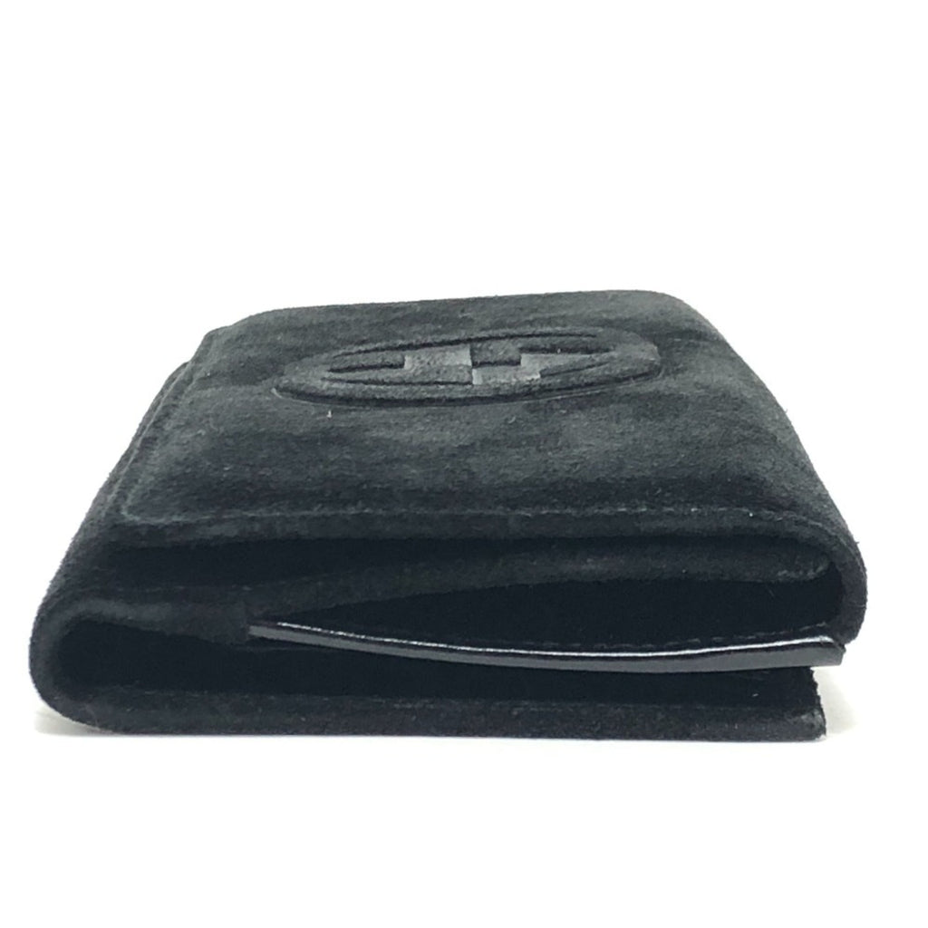 Gucci Black Suede Leather Long Wallet (Bi-Fold) (Pre-Owned)