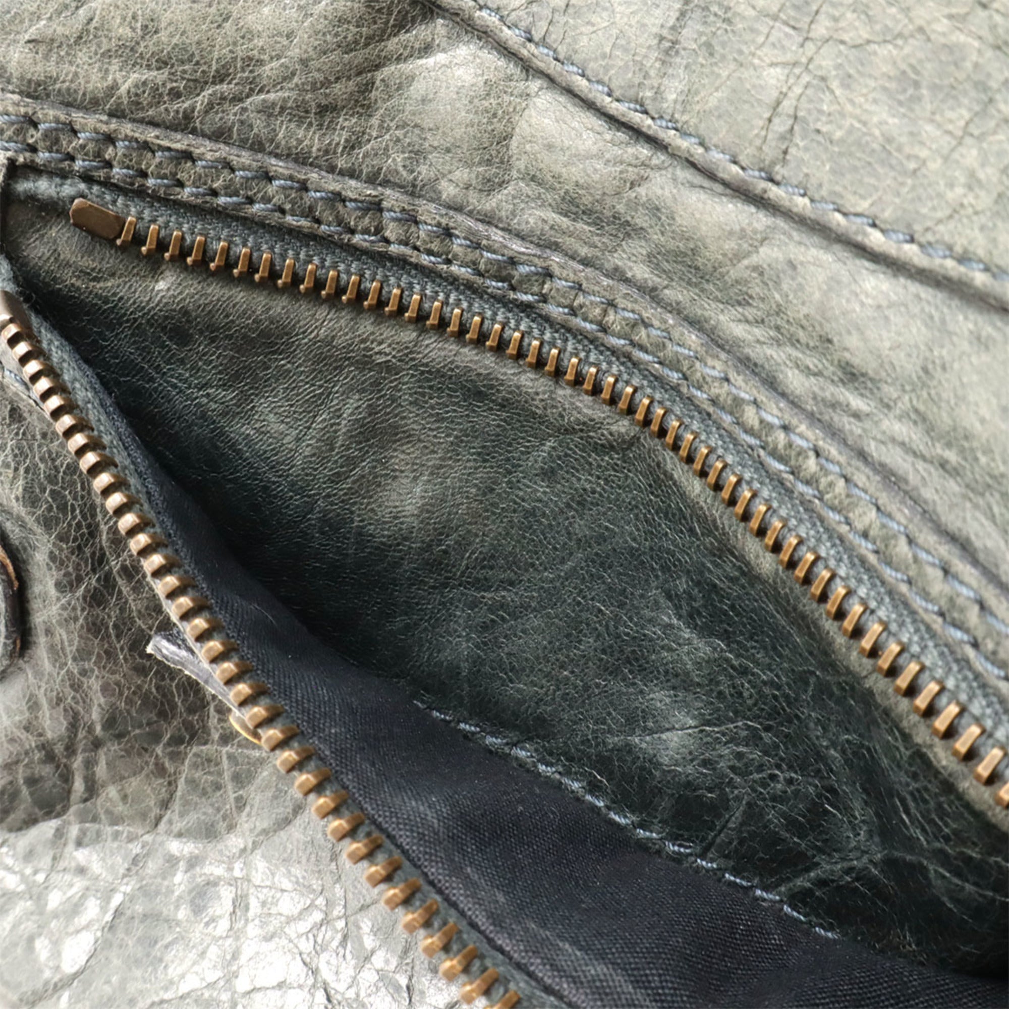 Balenciaga Green Leather Pochette Shoulder