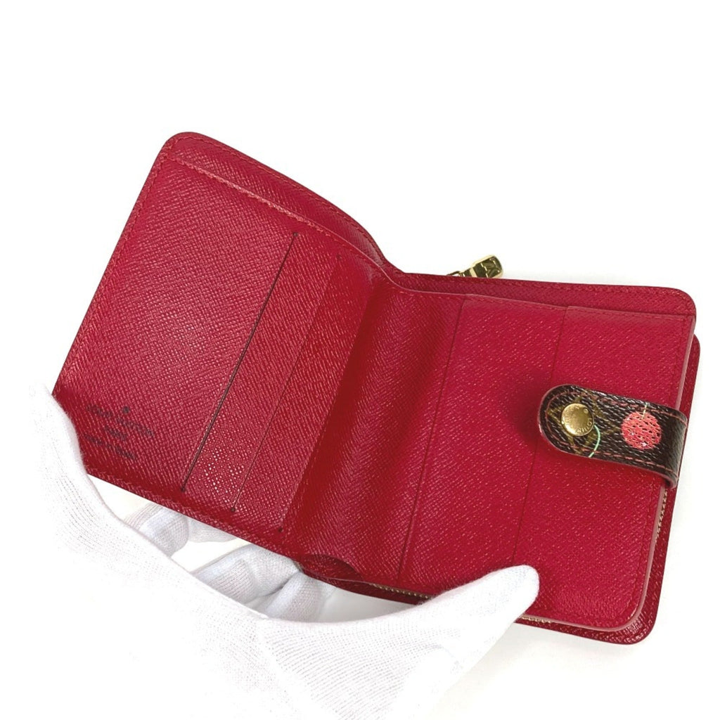 Louis Vuitton Brown Red Color Monogram Canvas Wallet