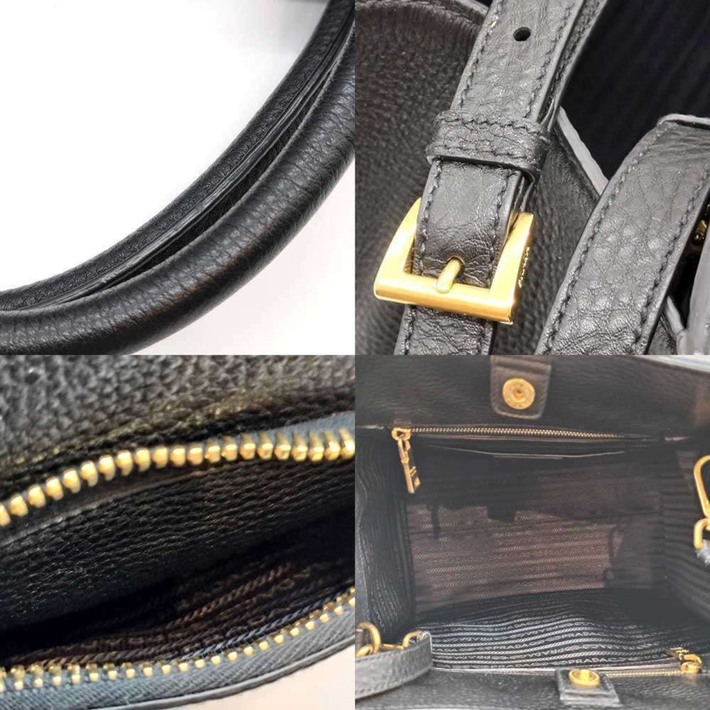 Prada Black Leather Handbag Shoulder Bag