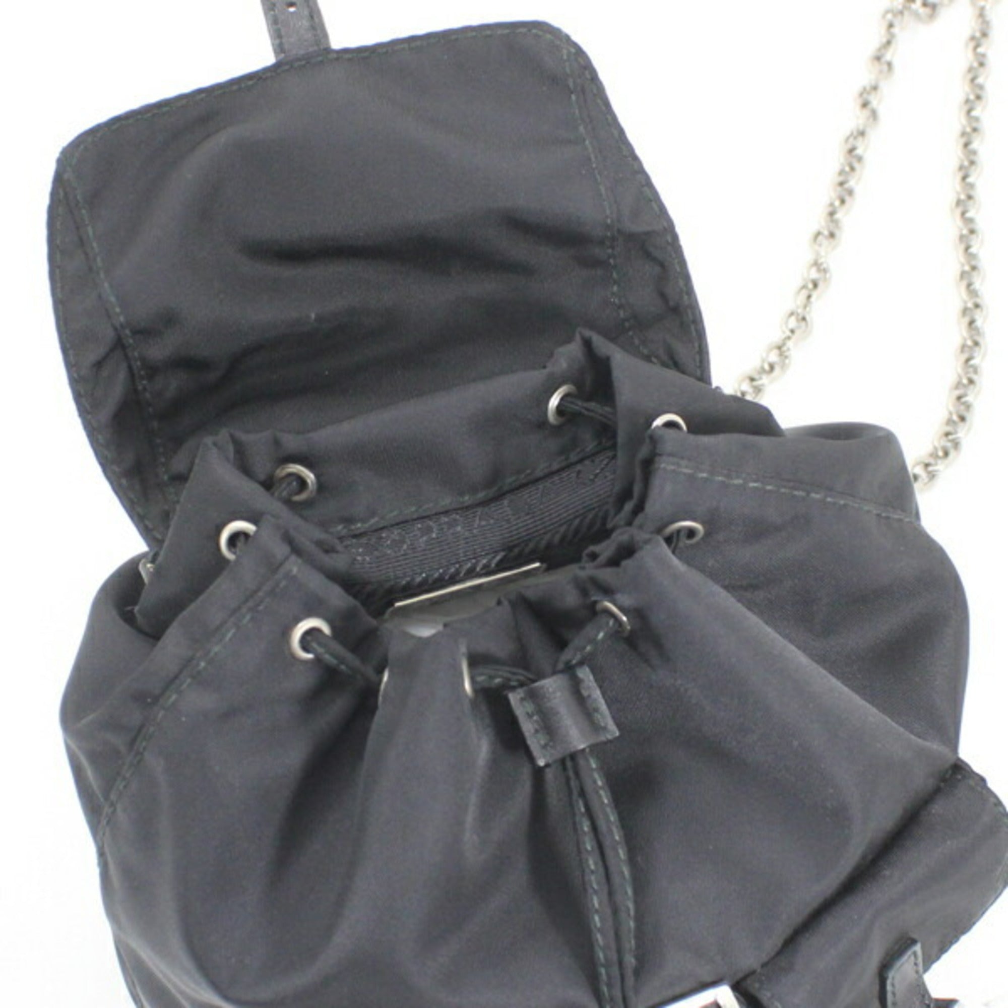 Prada Black Nero Nylon Leather Shoulder Bag