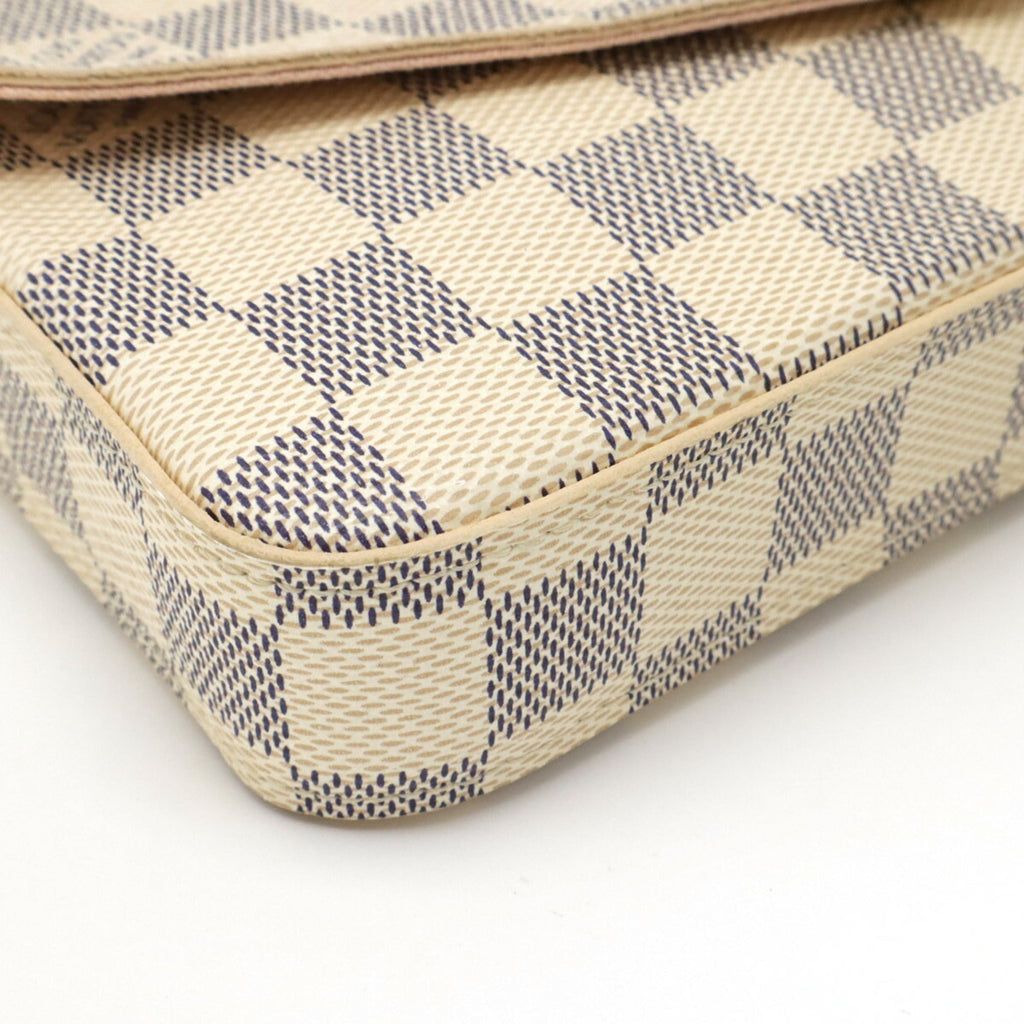 Louis Vuitton Ivory Damier Azur Clutch Bag Pochette Shoulder Bag