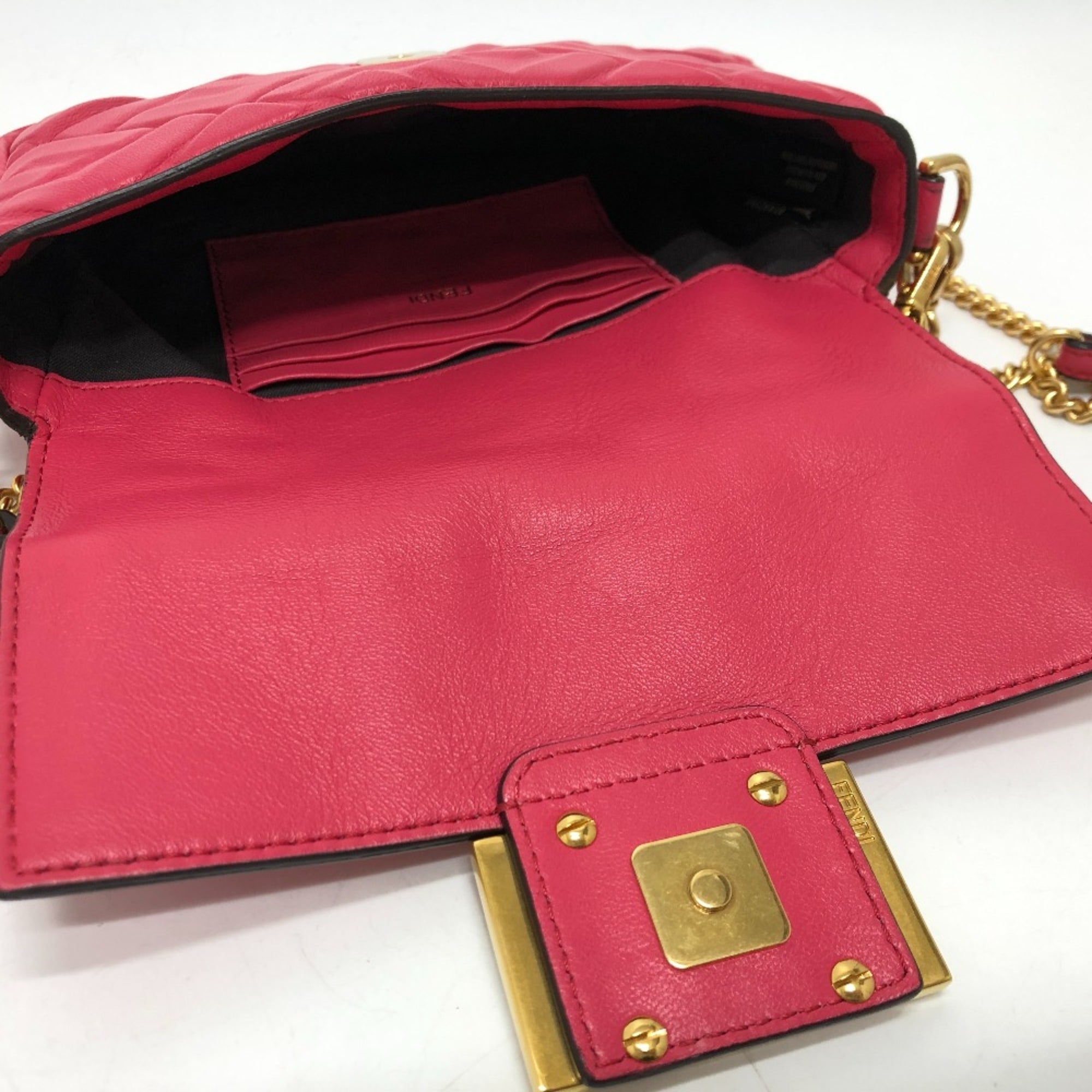 Fendi Pink Leather Shoulder Bag