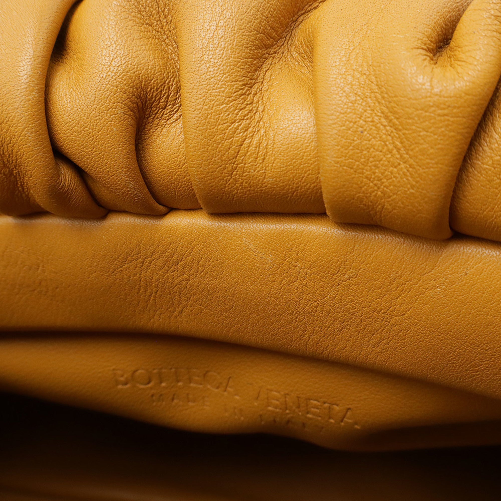 Bottega Veneta Mustard Yellow Leather Pouch Shoulder Bag