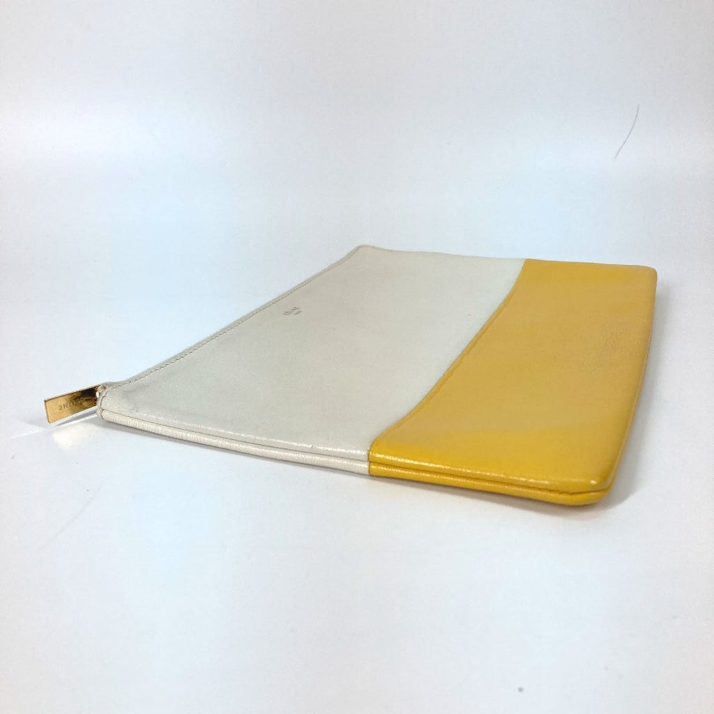 Celine White Leather Clutch Bag