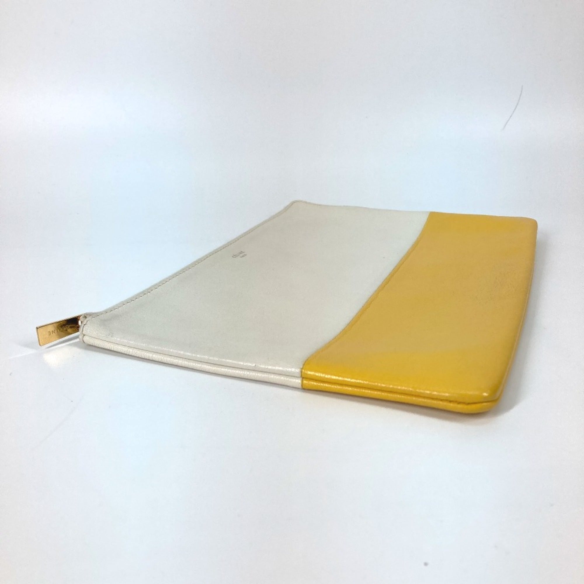 Celine White Leather Clutch Bag