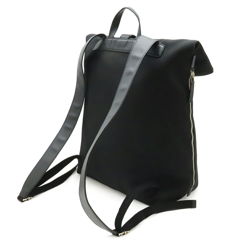 Gucci Black Green Red Color Canvas Leather Backpack (Pre-Owned)