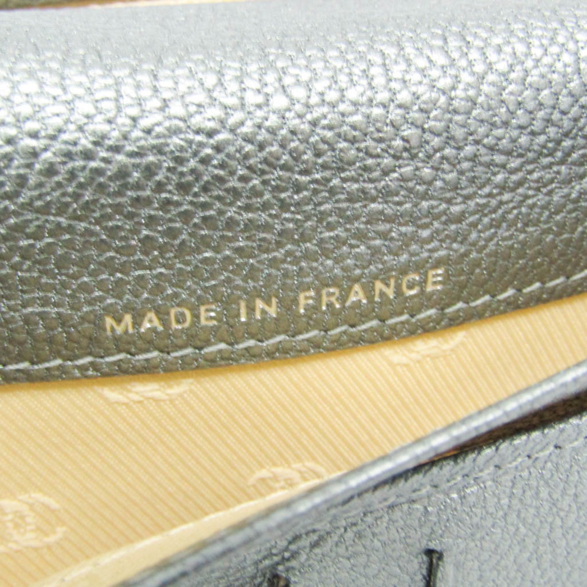 Chanel Coco Button Silver Leather Long Wallet (Bi-Fold)
