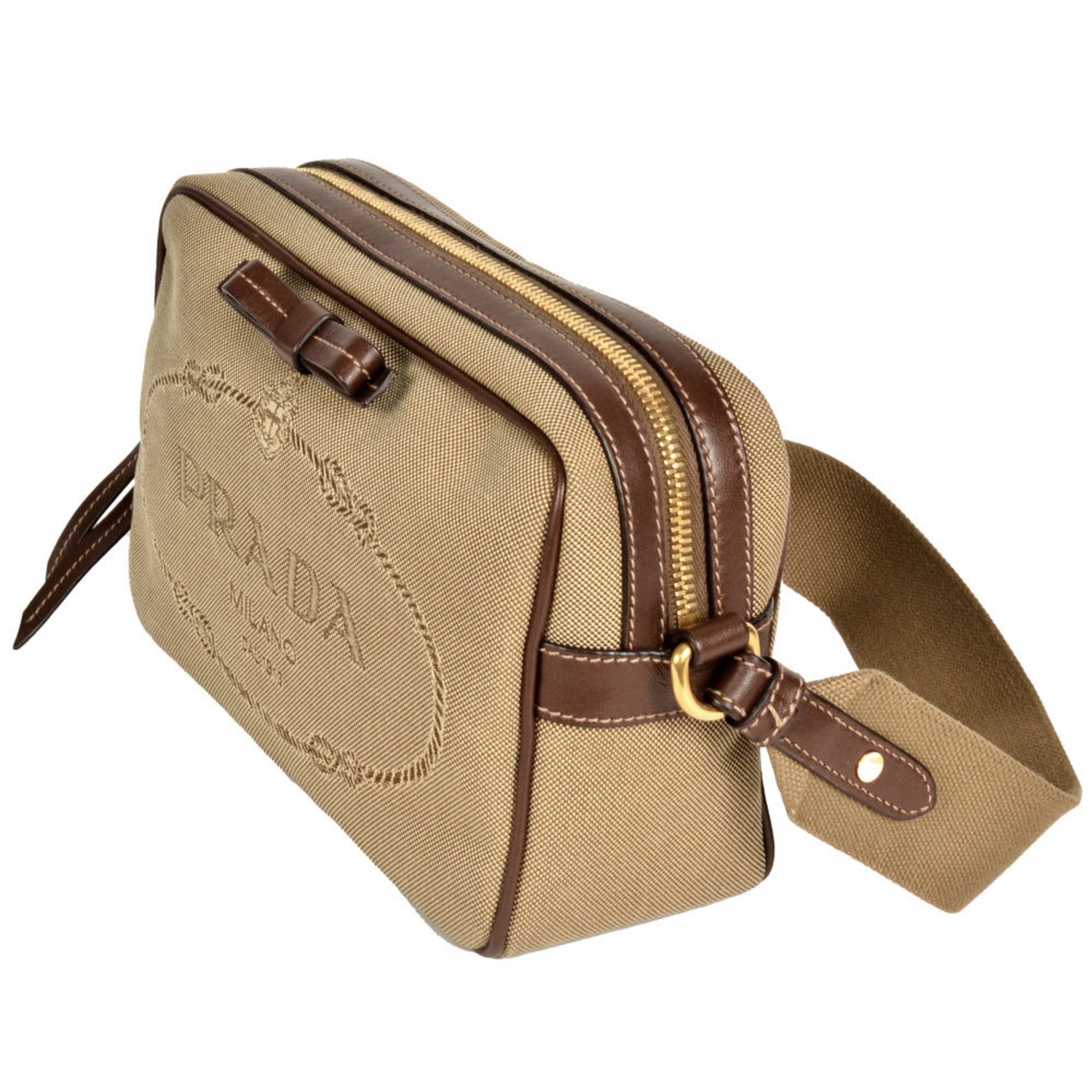Prada Beige Jacquard Shoulder Bag