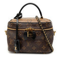 Louis Vuitton Black Brown Pvc Leather Shoulder Bag Vanity Bag