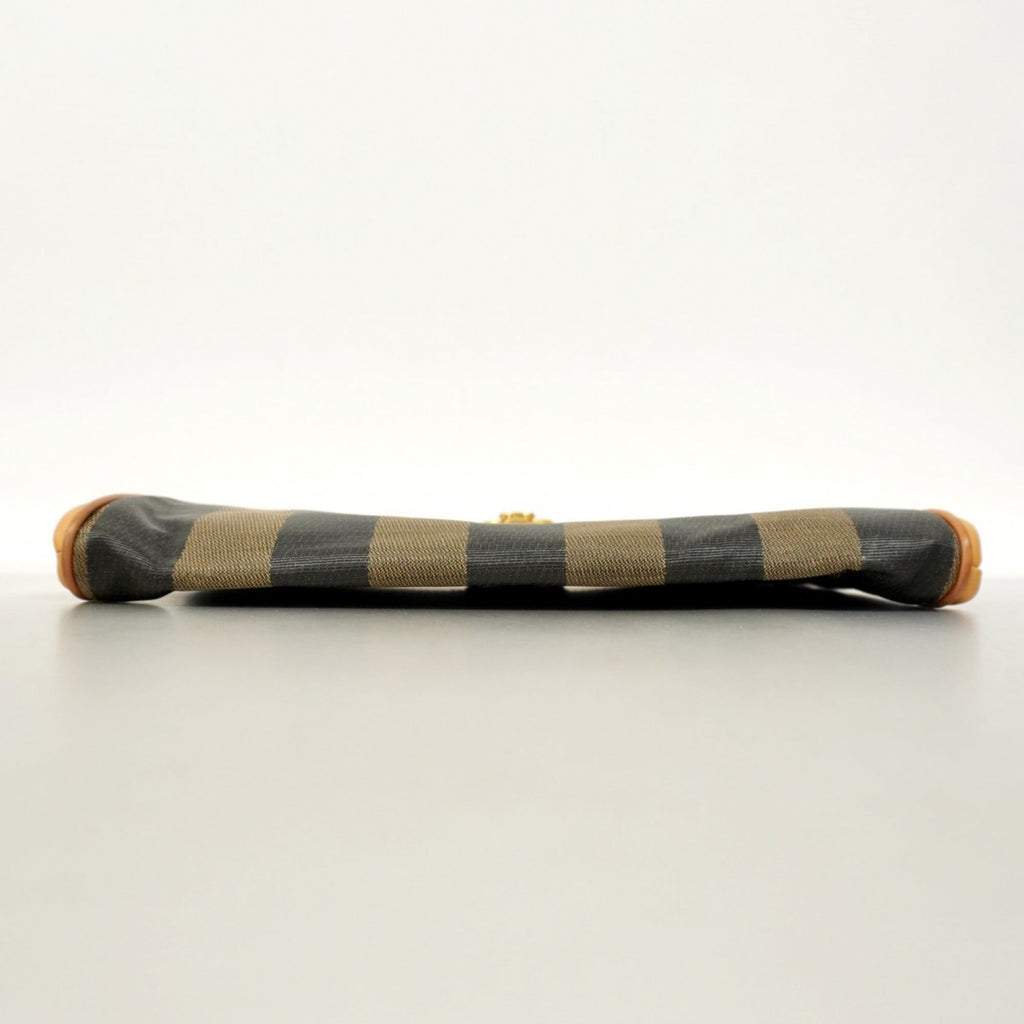 Fendi Beige Black Pvc Clutch Bag