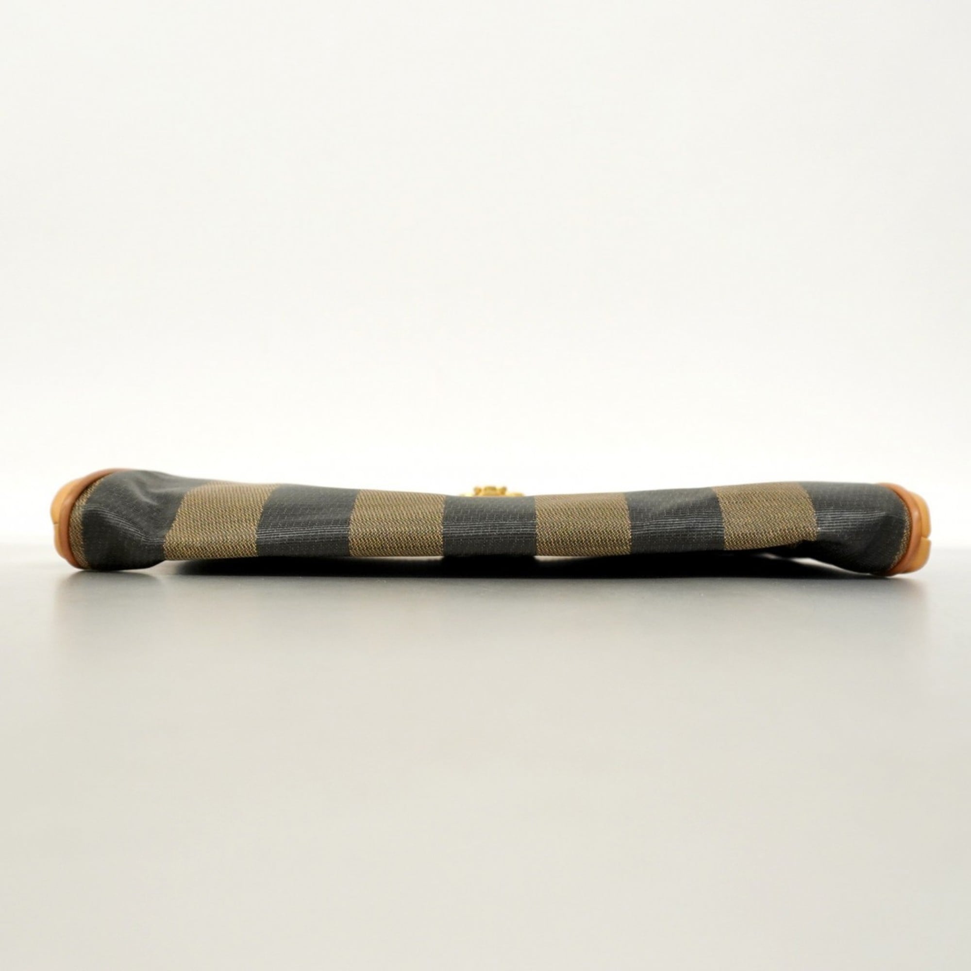 Fendi Beige Black Pvc Clutch Bag