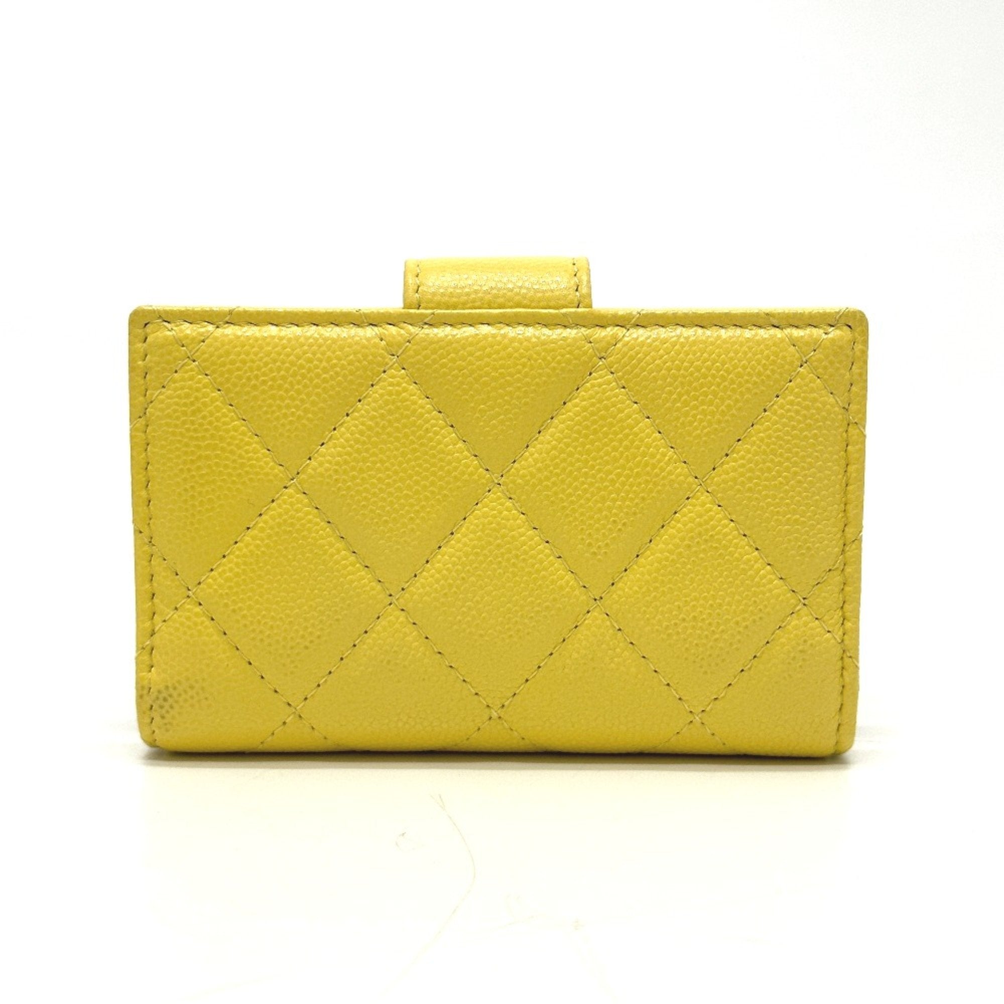 Chanel Yellow Leather Coin Purse/Coin Case