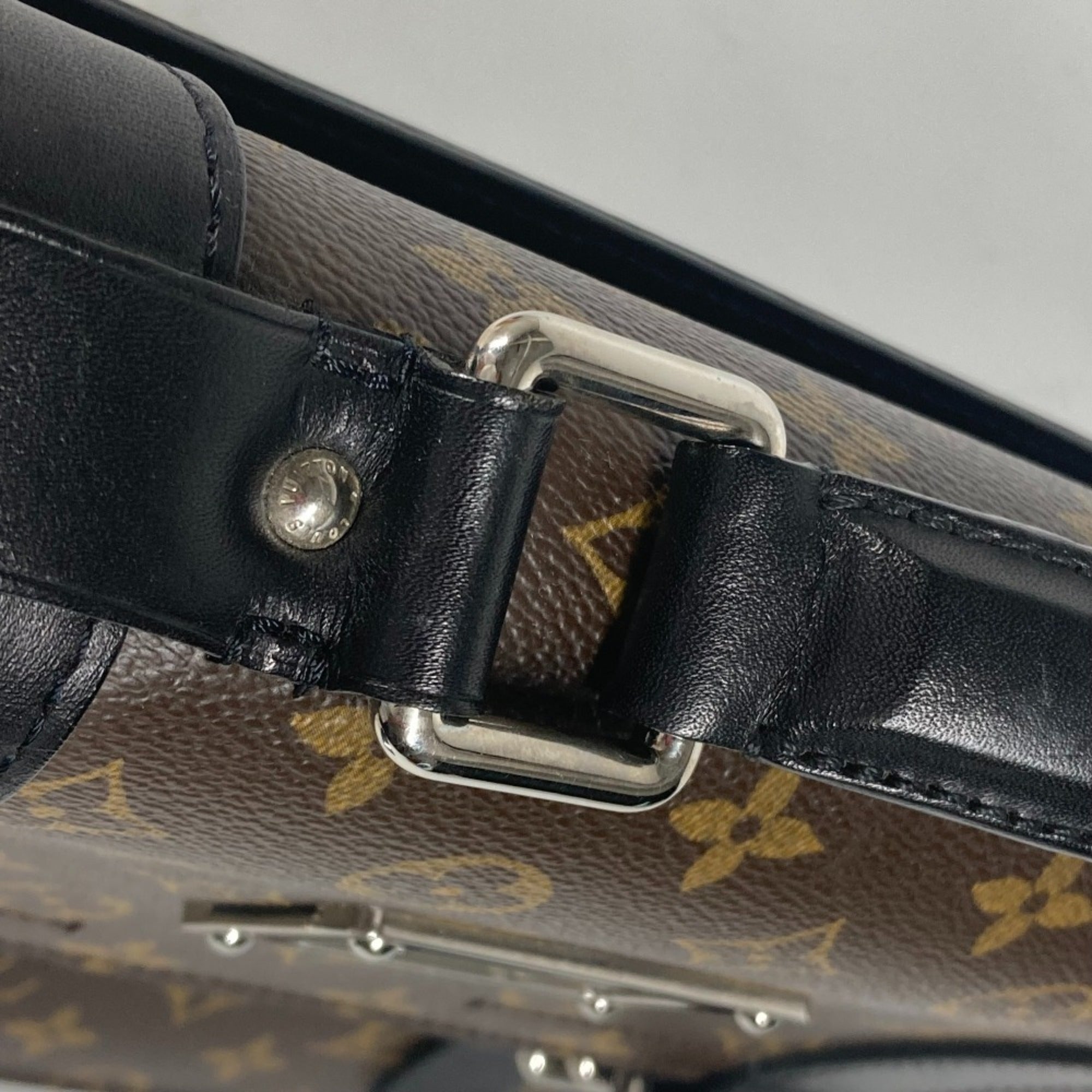 Louis Vuitton Black Brown Monogram Monogram Briefcase Handbag Tote Bag