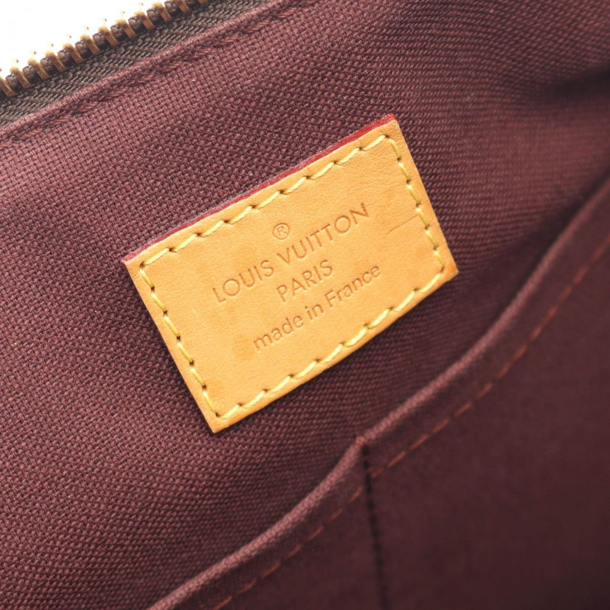 Louis Vuitton Brown Coated Canvas Leather Tote Bag