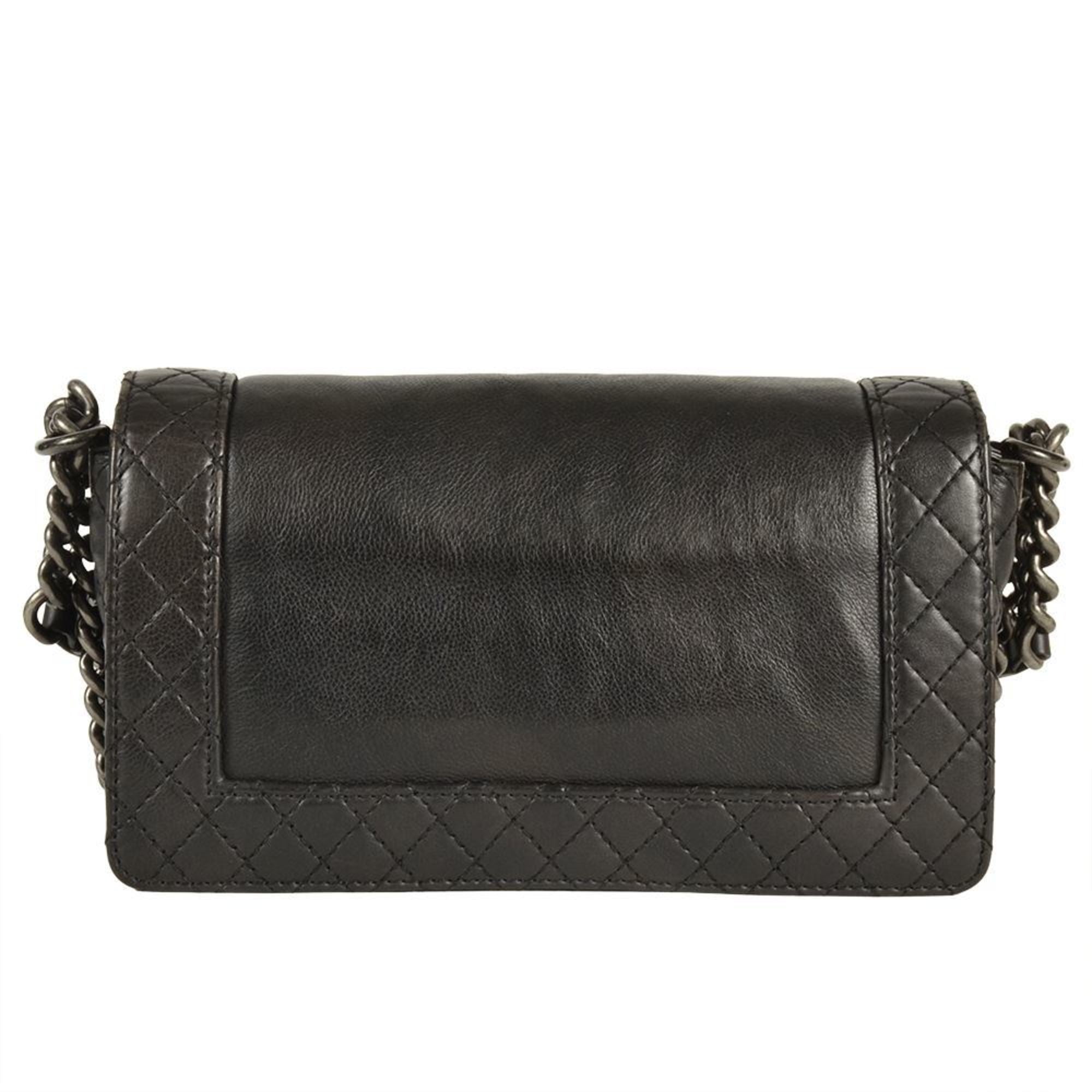 Chanel Black Leather Shoulder Bag