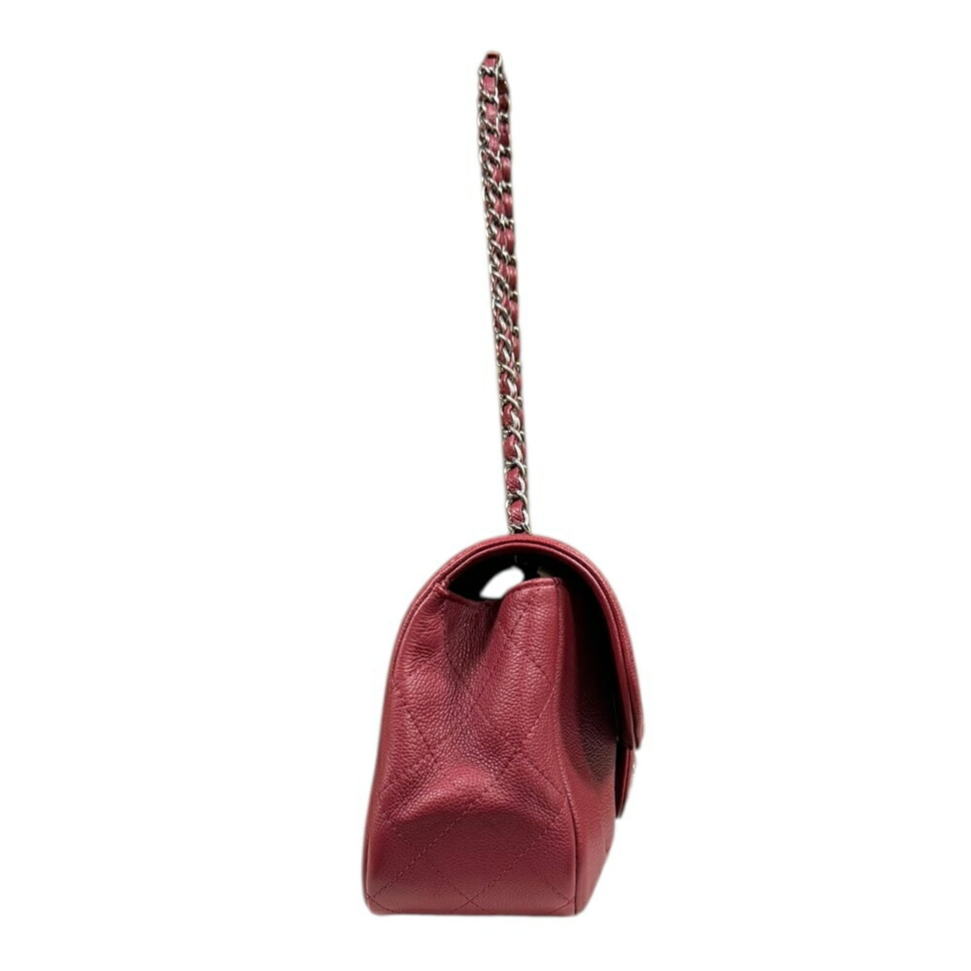 Chanel Matelasse Red Color Leather Shoulder Bag