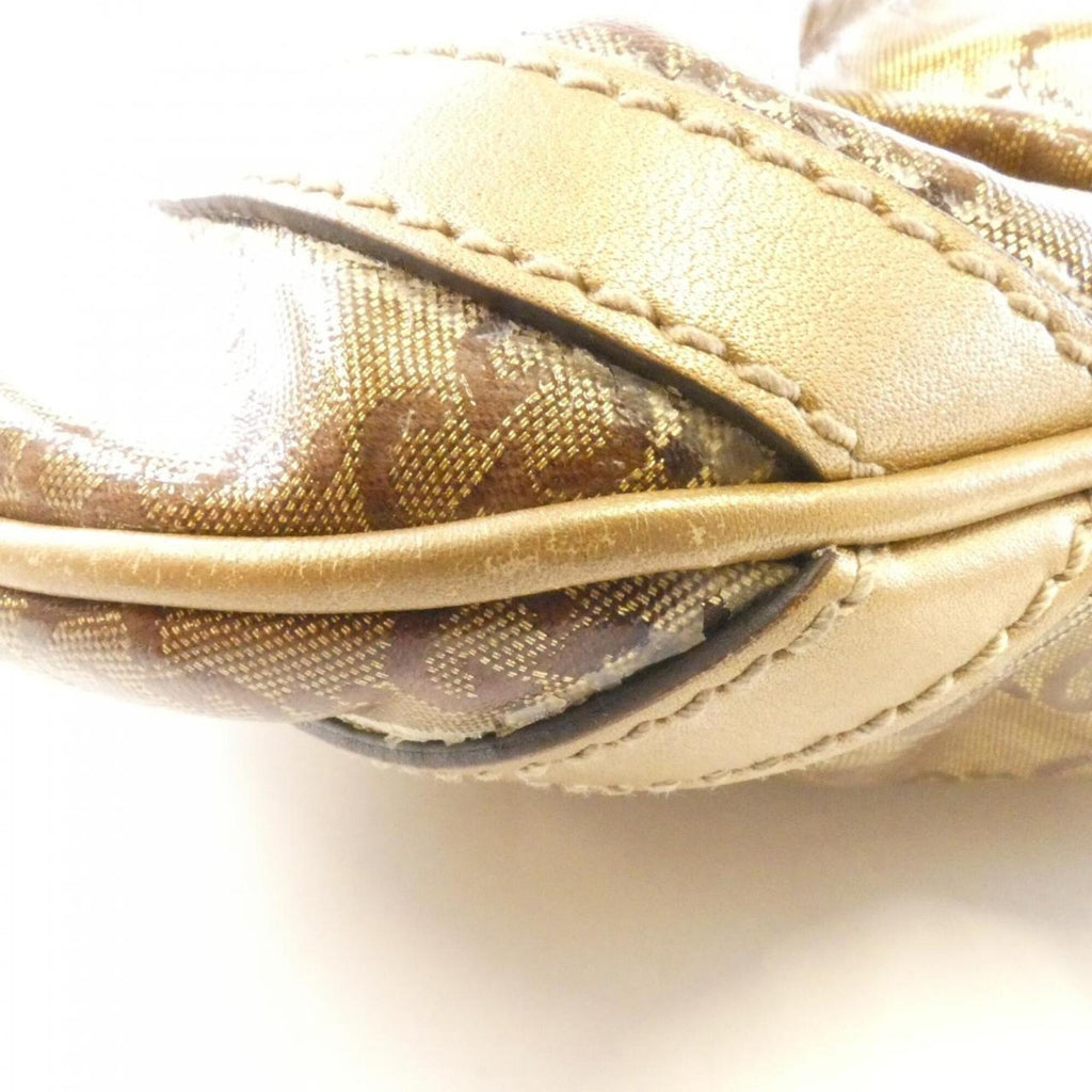 Gucci Gold Coated Canvas Shoulder Bag (Pre-Owned)