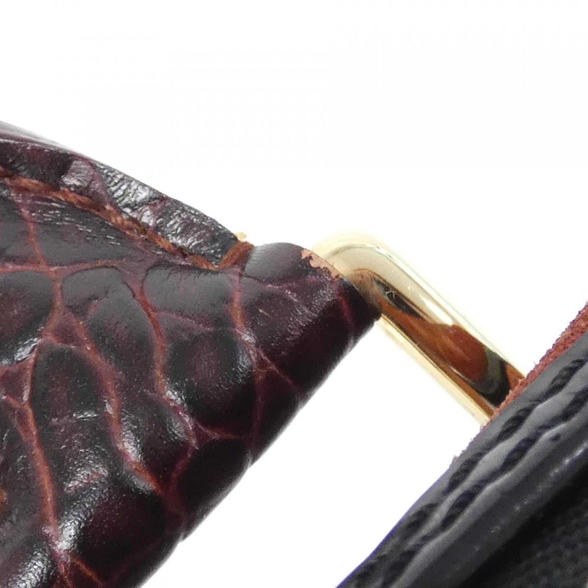 Louis Vuitton Brown Red Brown Suede Leather Handbag