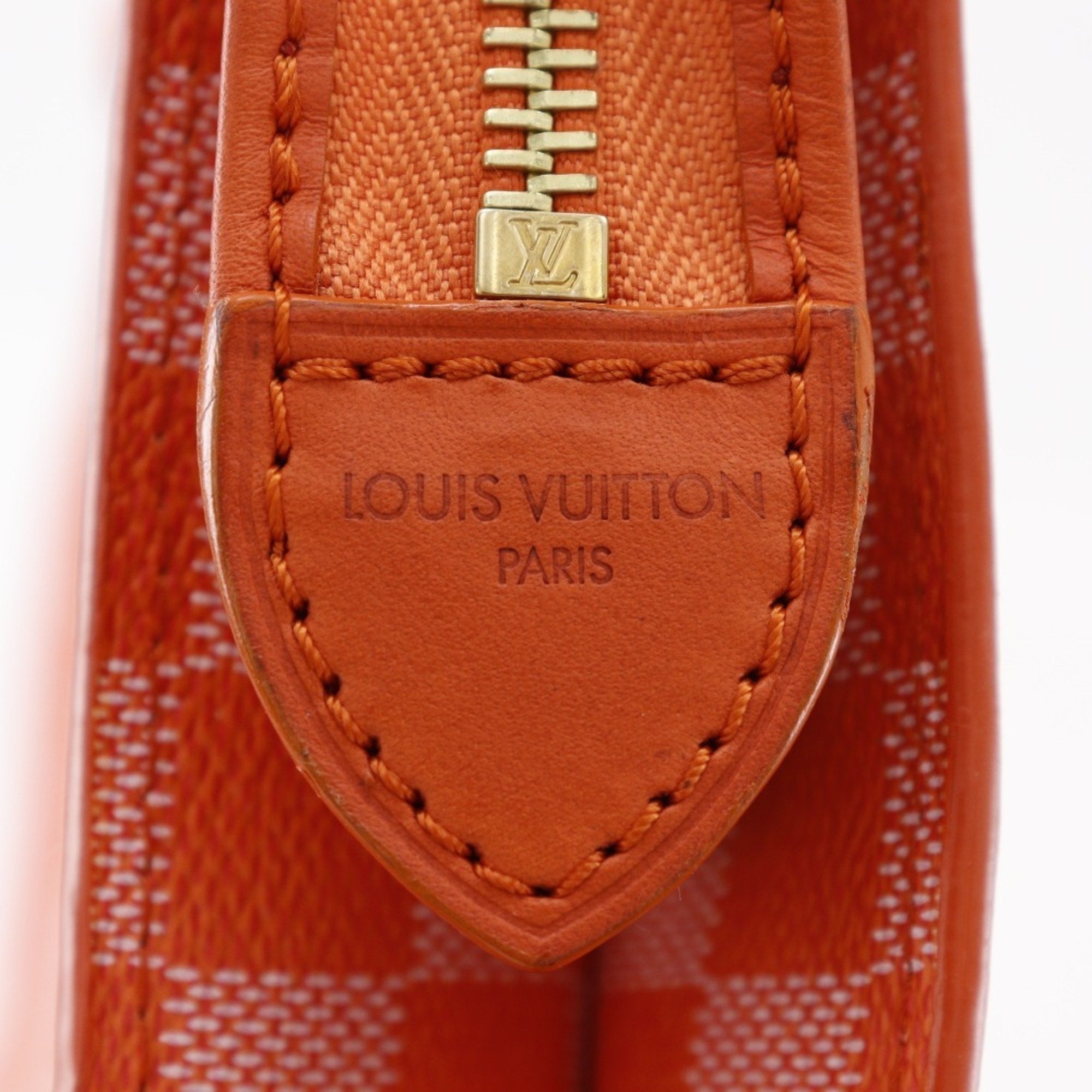 Louis Vuitton Orange Pimont Damier Canvas Handbag Tote Bag